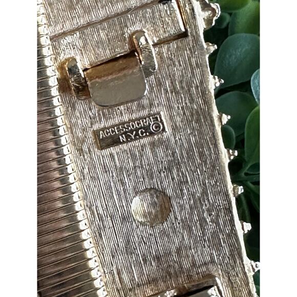 VTG Accessocraft N.Y.C. Stretch Waist Belt Gold Tone Double 23”-30” Small Medium main image 11